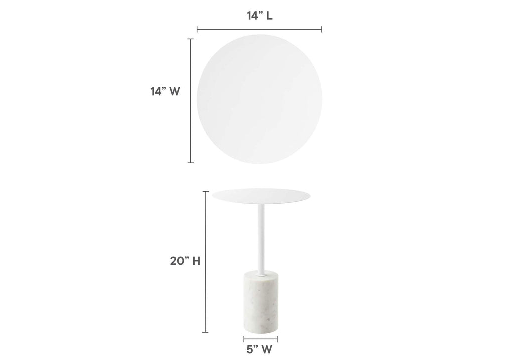 EEI-6605-WHI-WHI Lyric Round Side Table By Modway