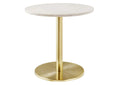 EEI-6609-BRA-WHI Viva Round White Marble Side Table By Modway