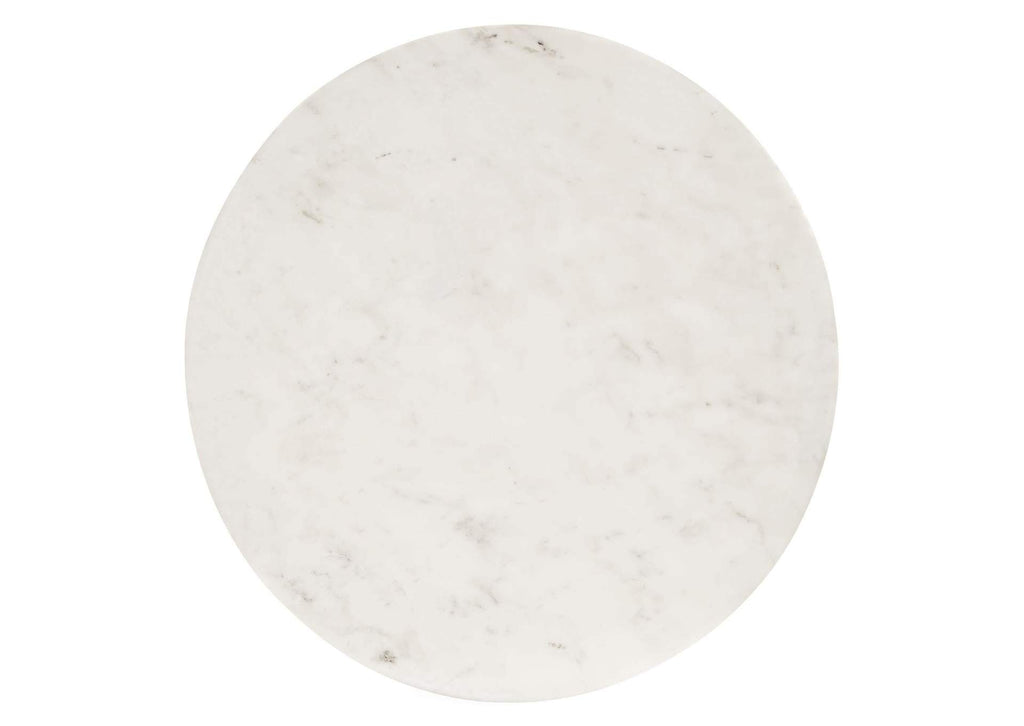 EEI-6609-BRA-WHI Viva Round White Marble Side Table By Modway