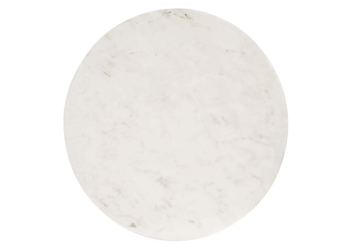 EEI-6609-BRA-WHI Viva Round White Marble Side Table By Modway