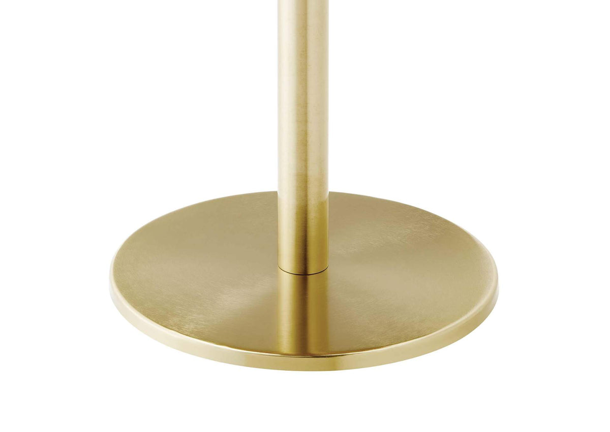 EEI-6609-BRA-WHI Viva Round White Marble Side Table By Modway