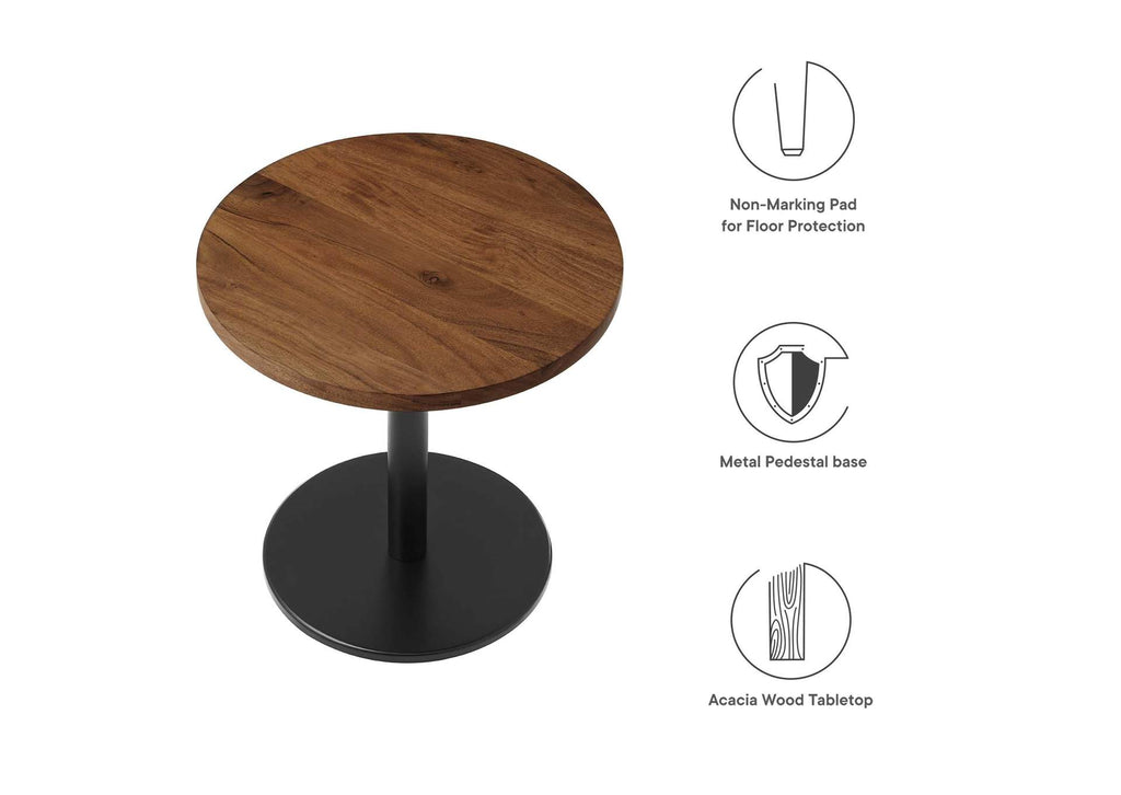 EEI-6610-BLK-LOC Viva Round Acacia Wood Side Table By Modway