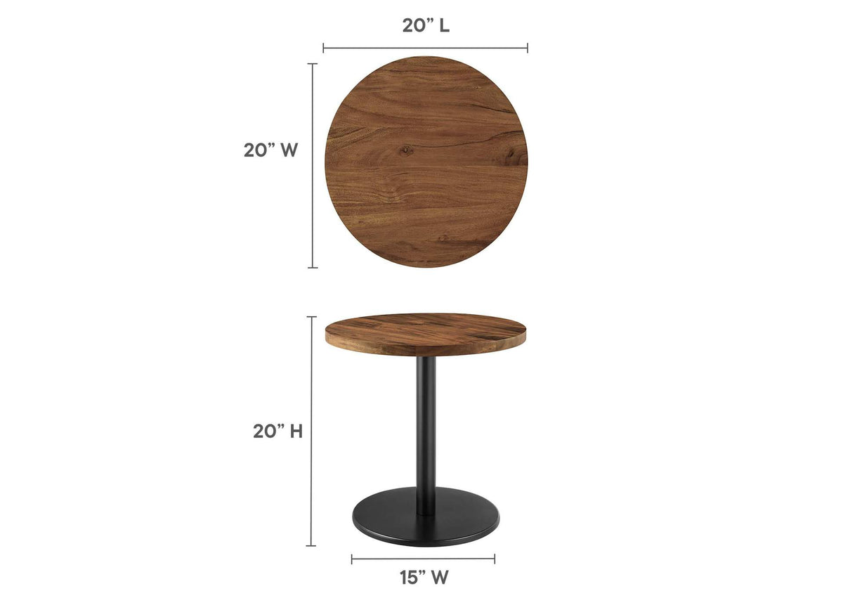 EEI-6610-BLK-LOC Viva Round Acacia Wood Side Table By Modway