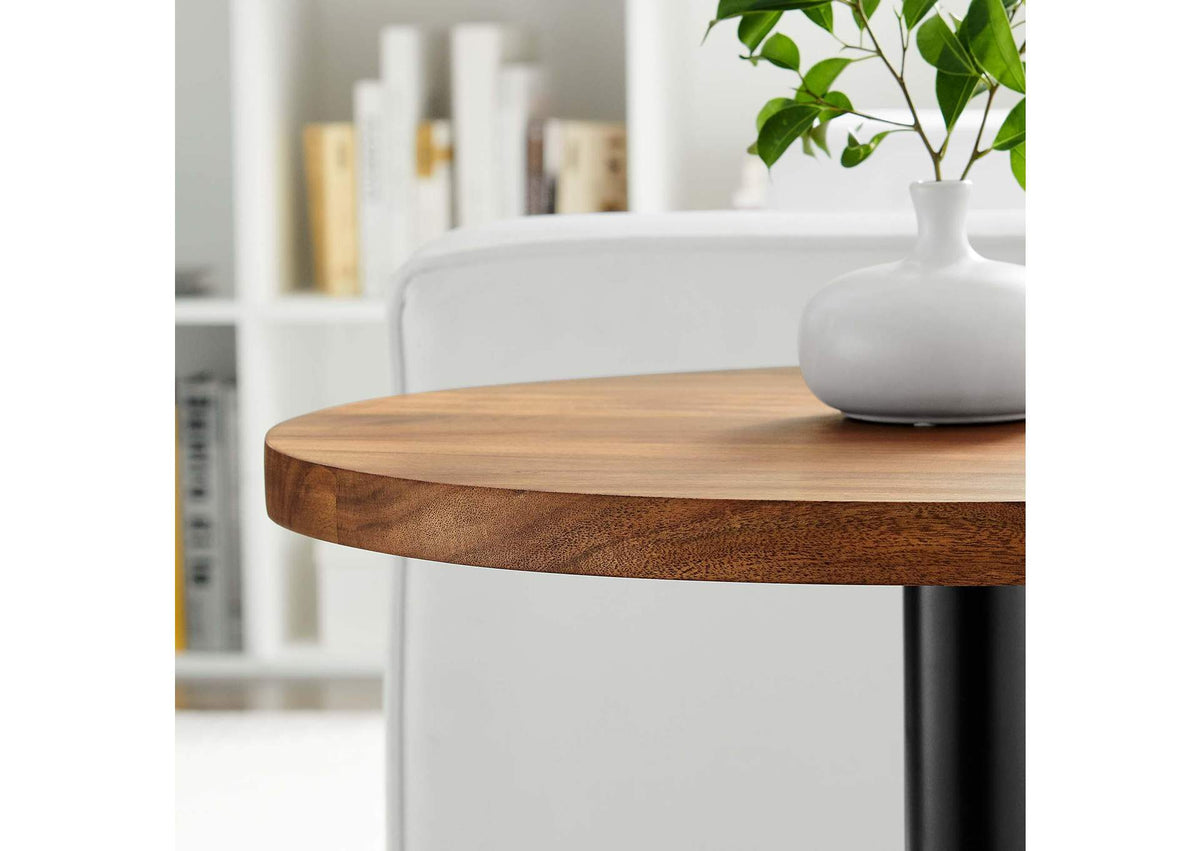 EEI-6610-BLK-LOC Viva Round Acacia Wood Side Table By Modway