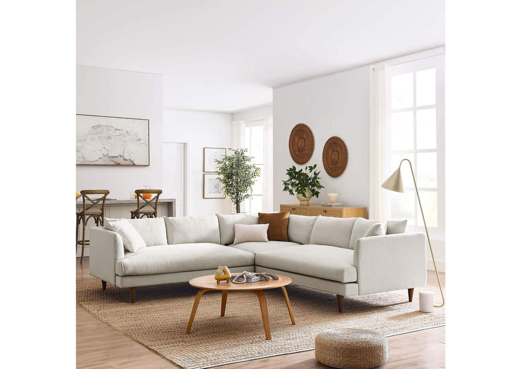 EEI-6613-HEI Zoya 3 Piece Down Filled Overstuffed Sectional Sofa By Modway