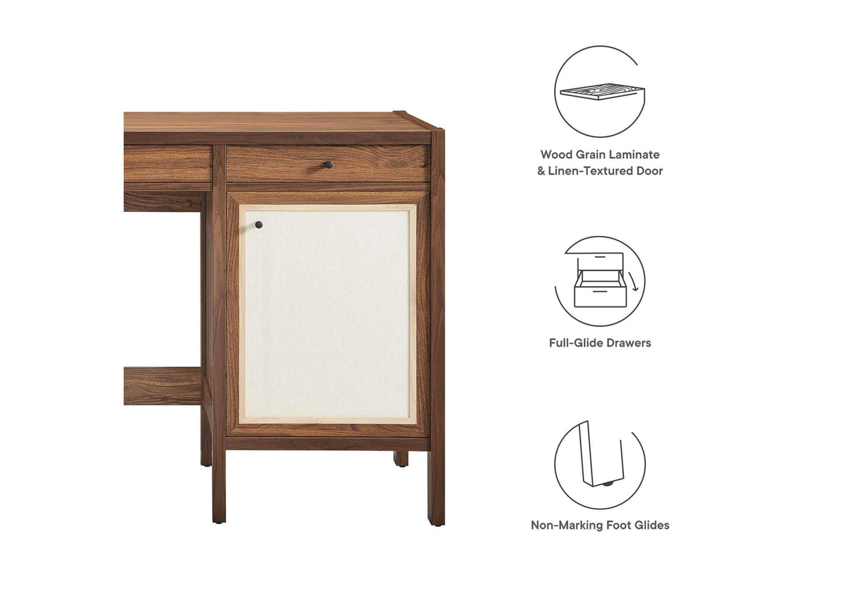 EEI-6617-WAL Capri 49" Wood Grain Office Desk By Modway