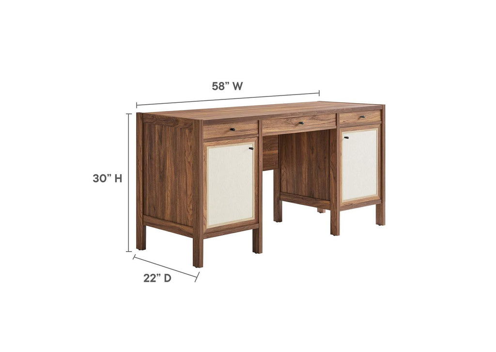EEI-6618-WAL Capri 58" Wood Grain Office Desk By Modway
