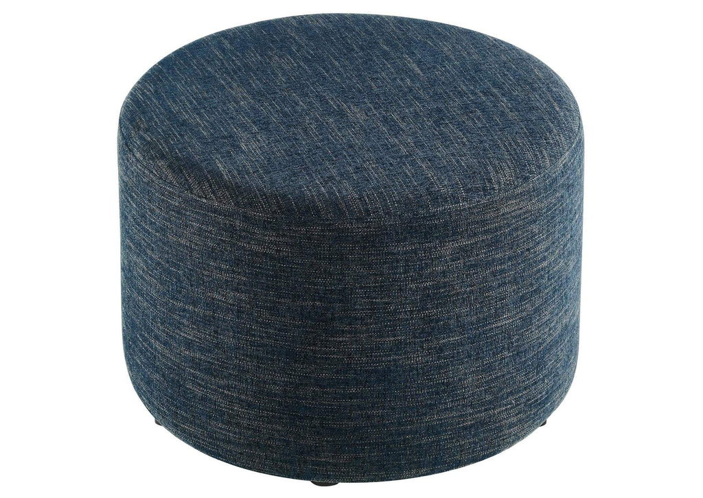 EEI-6645-HEA Callum Large 23" Round Woven Heathered Fabric Upholstered Ottoman By Modway
