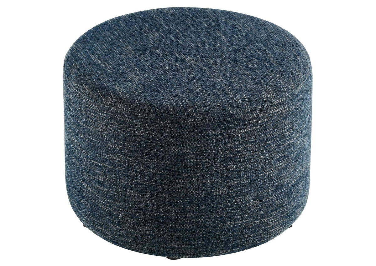 EEI-6645-HEA Callum Large 23" Round Woven Heathered Fabric Upholstered Ottoman By Modway