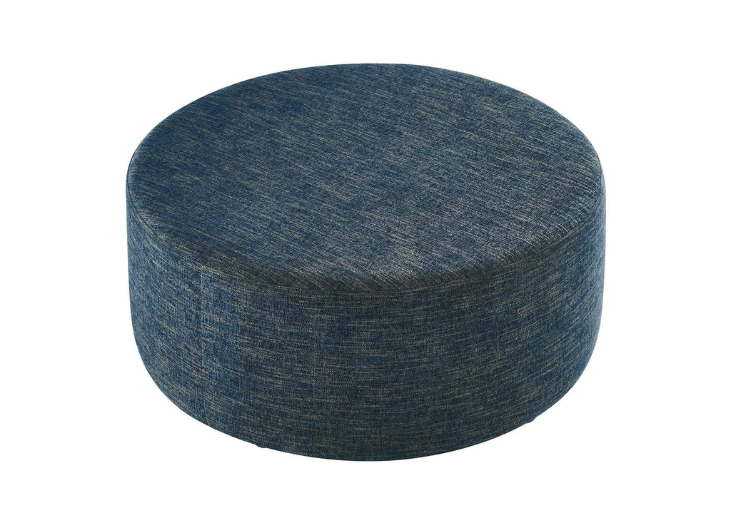 EEI-6649-HEA Callum Large 38" Round Woven Heathered Fabric Upholstered Ottoman By Modway