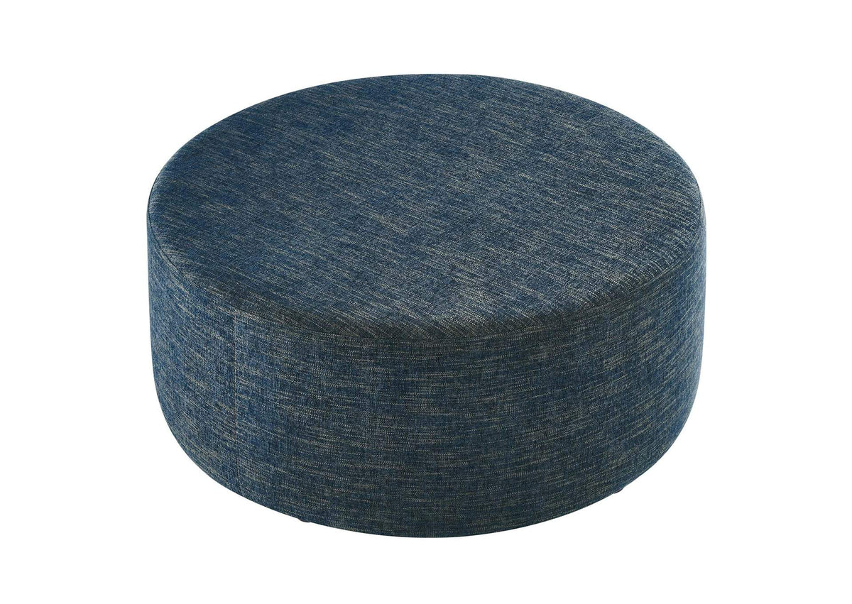 EEI-6649-HEA Callum Large 38" Round Woven Heathered Fabric Upholstered Ottoman By Modway