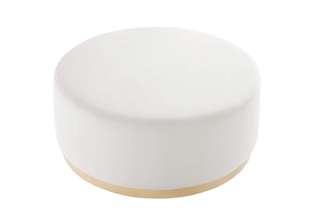 EEI-6650-ALA-NAT Tilden Large 38" Round Performance Velvet Upholstered Ottoman By Modway