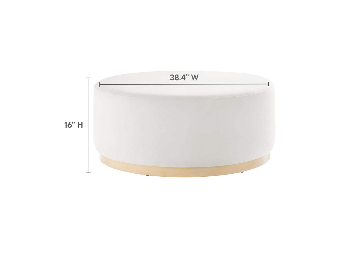 EEI-6650-ALA-NAT Tilden Large 38" Round Performance Velvet Upholstered Ottoman By Modway