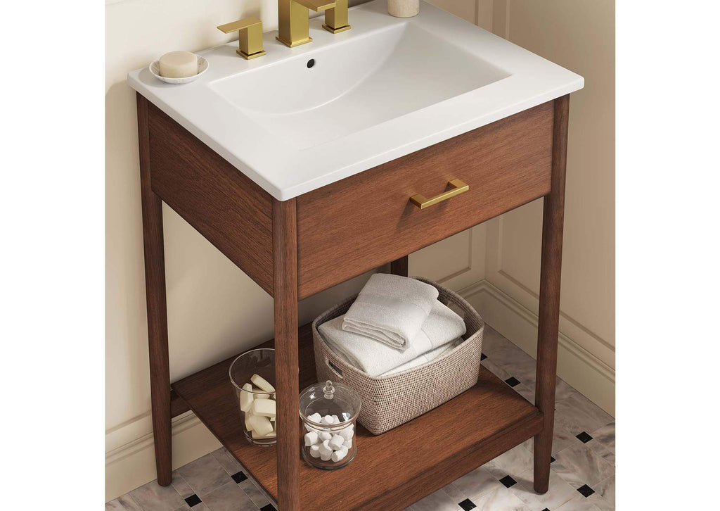 EEI-6660-WAL-WHI Zaire 24" Bathroom Vanity By Modway