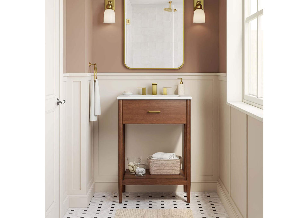 EEI-6660-WAL-WHI Zaire 24" Bathroom Vanity By Modway