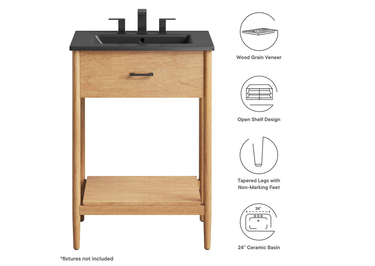 EEI-6661-NAT-BLK Zaire 24" Bathroom Vanity By Modway