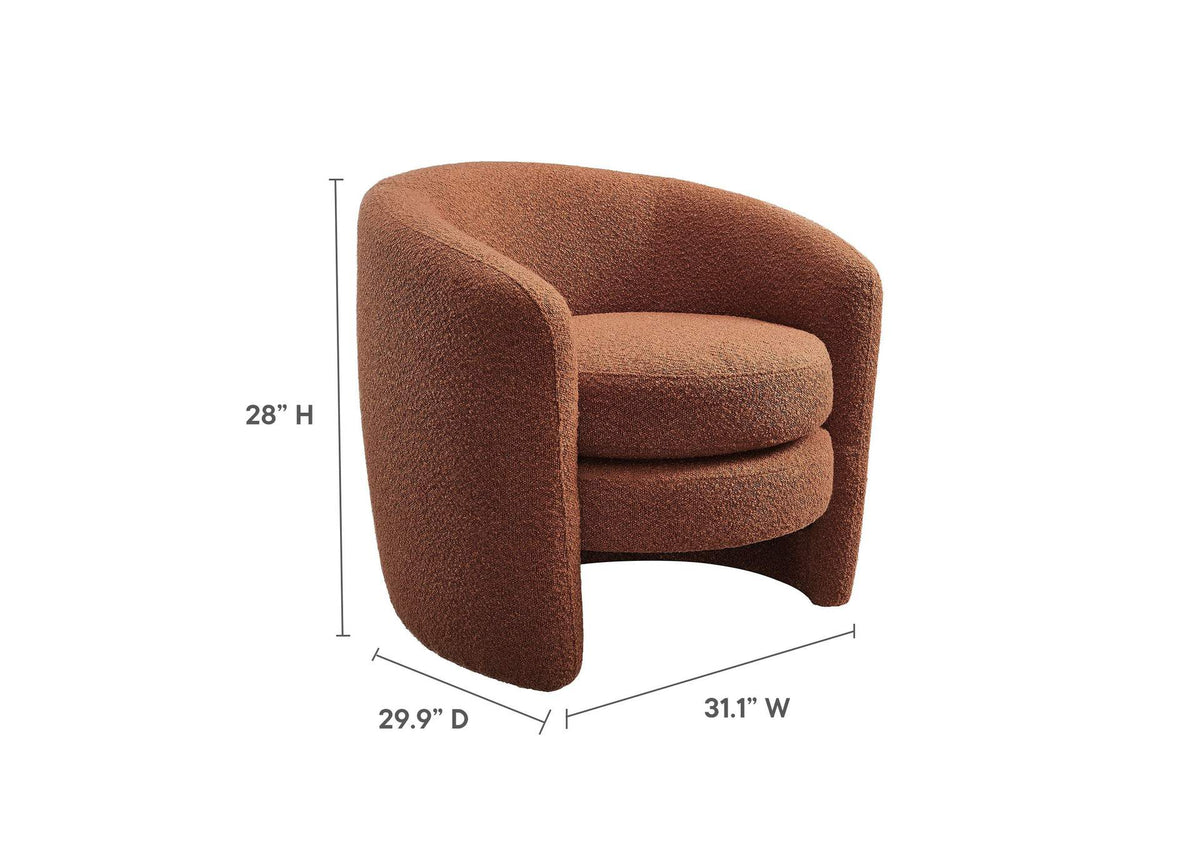 EEI-6666-RUS Affinity Upholstered Boucle Fabric Curved Back Armchair By Modway