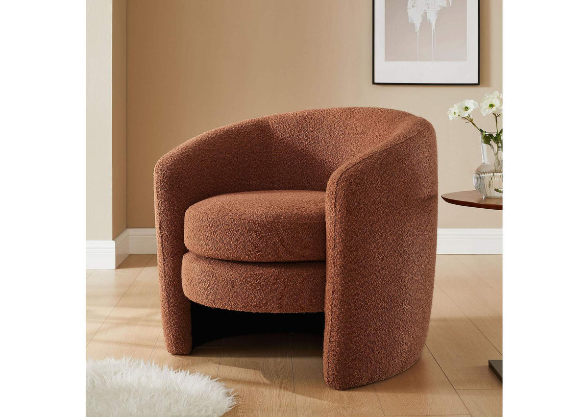EEI-6666-RUS Affinity Upholstered Boucle Fabric Curved Back Armchair By Modway