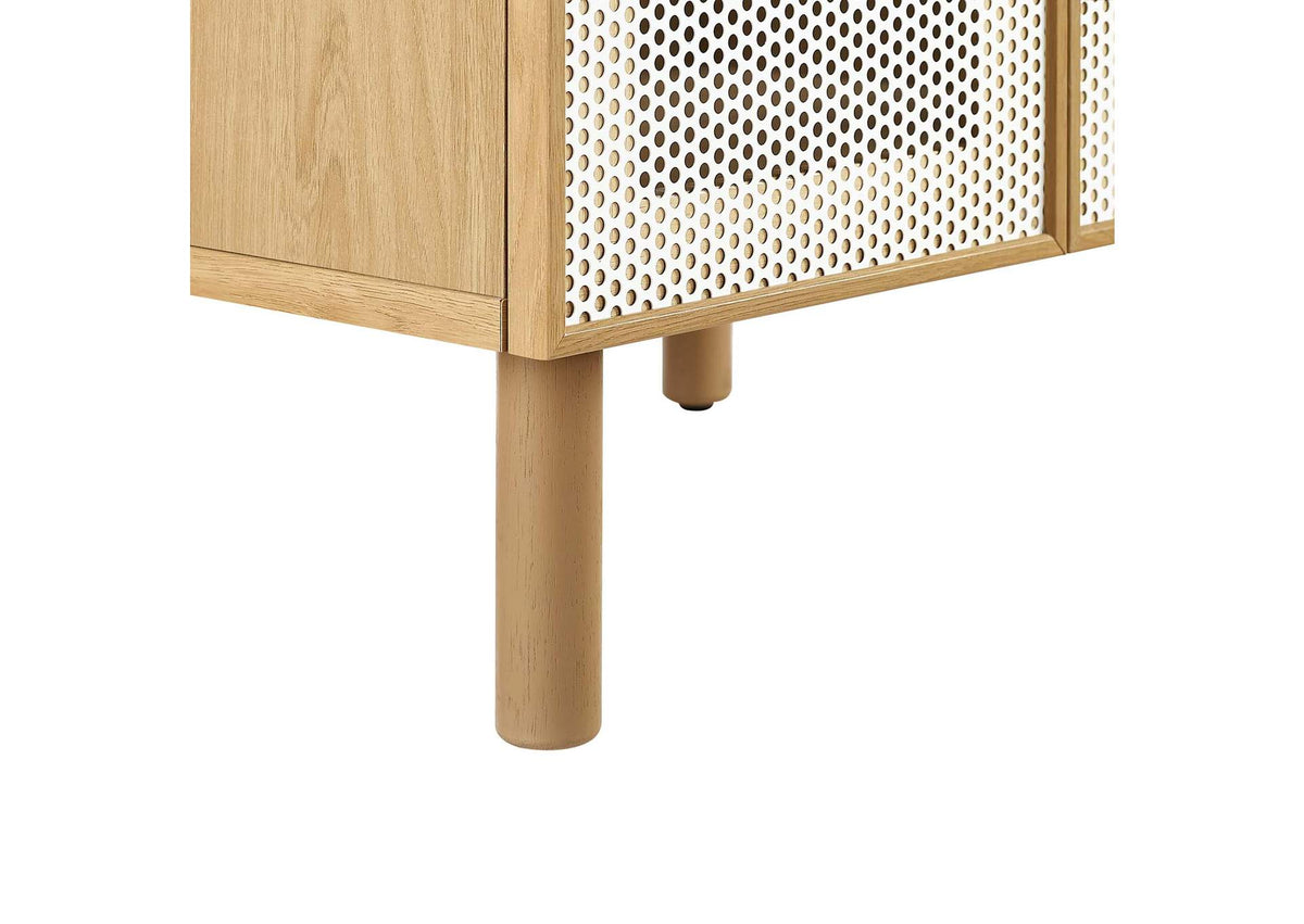 EEI-6677-WHI-OAK Calla 24" Perforated Metal Bathroom Vanity By Modway