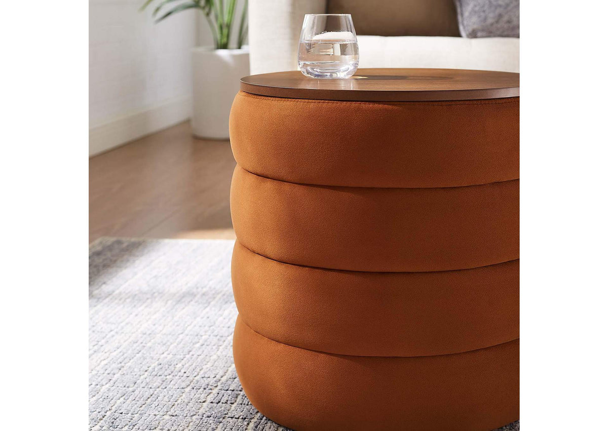 EEI-6684-RUS Mezzo Round Performance Velvet Storage Ottoman By Modway
