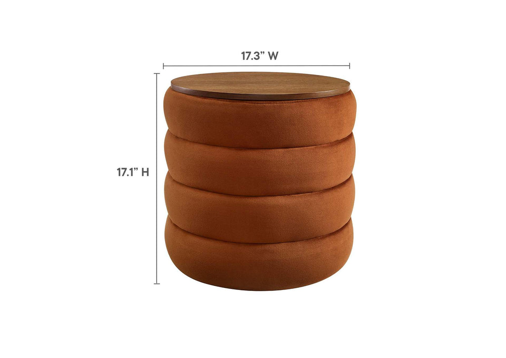 EEI-6684-RUS Mezzo Round Performance Velvet Storage Ottoman By Modway