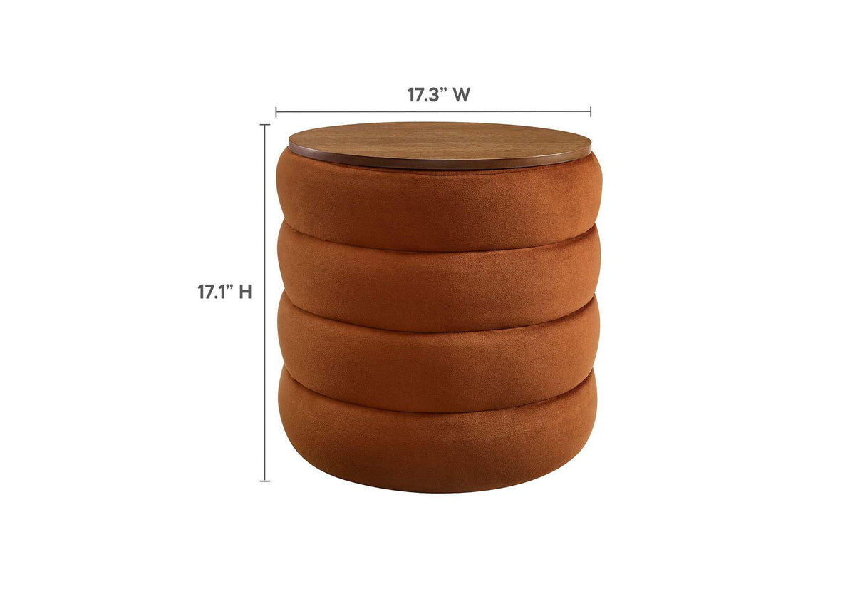 EEI-6684-RUS Mezzo Round Performance Velvet Storage Ottoman By Modway