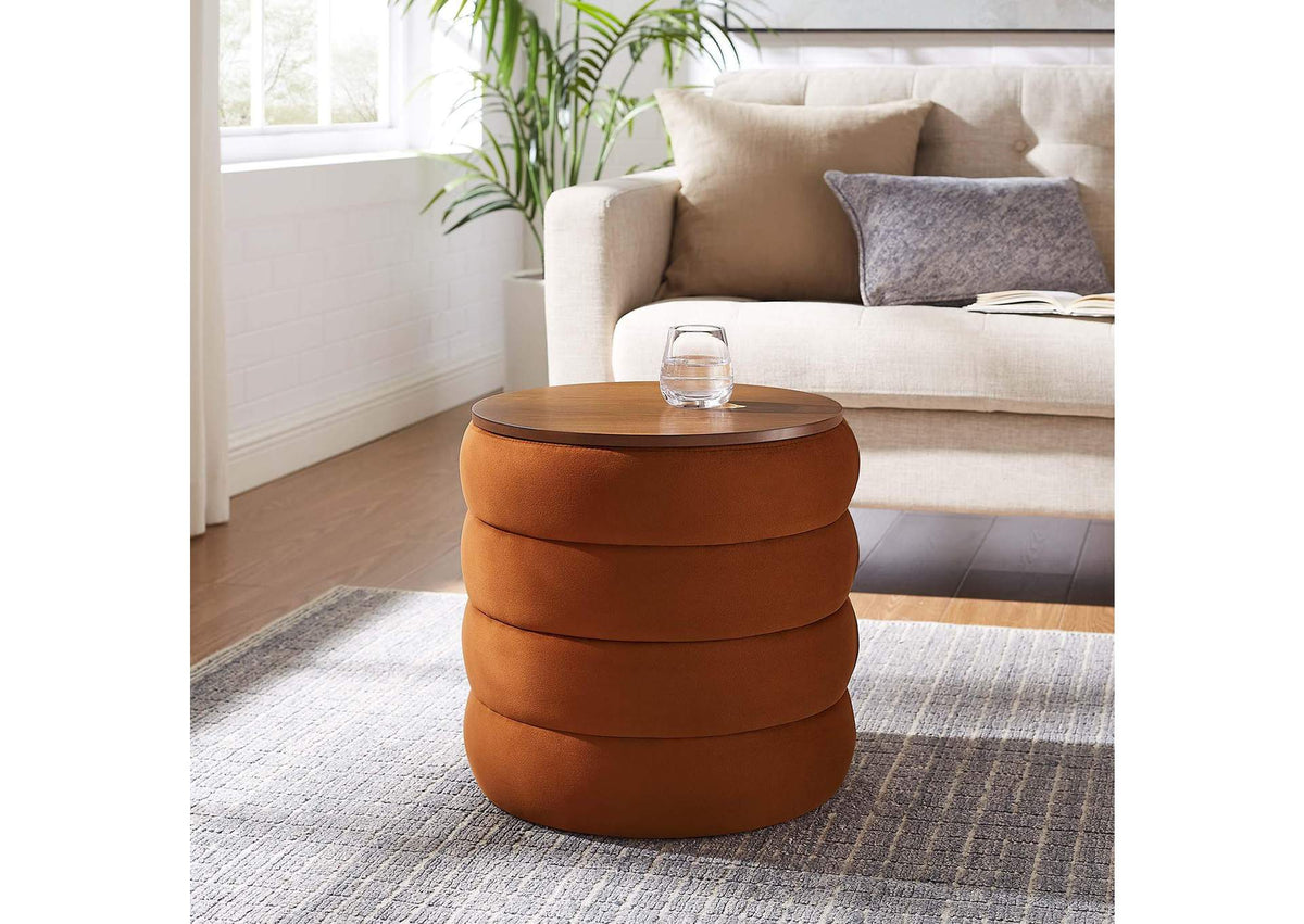 EEI-6684-RUS Mezzo Round Performance Velvet Storage Ottoman By Modway