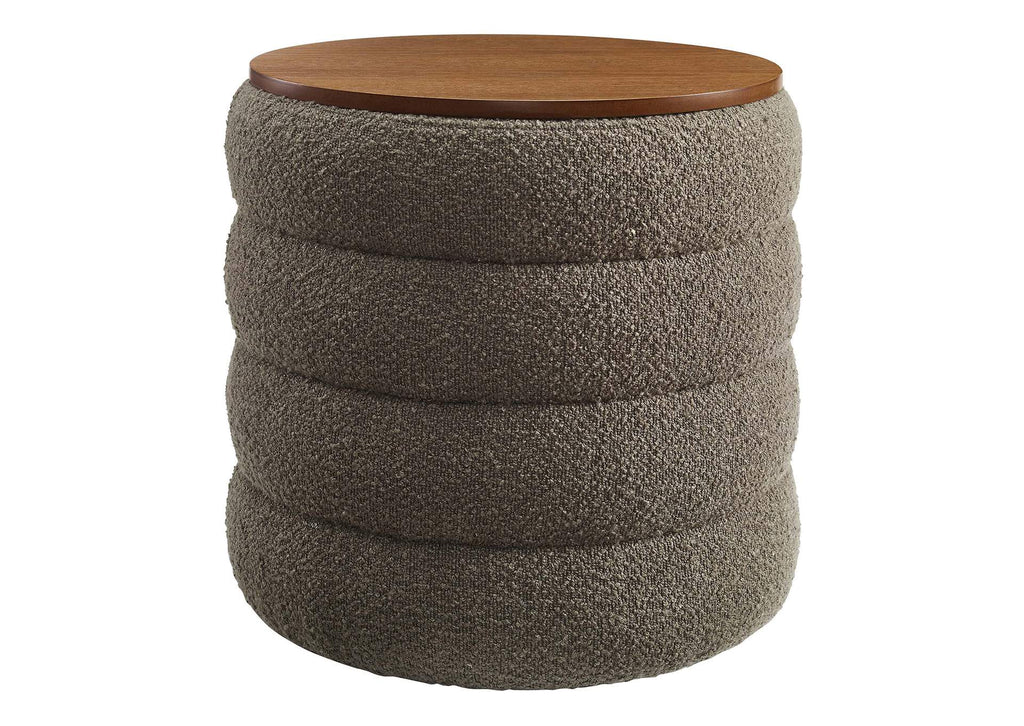 EEI-6685-PEB Mezzo Round Boucle Fabric Storage Ottoman By Modway