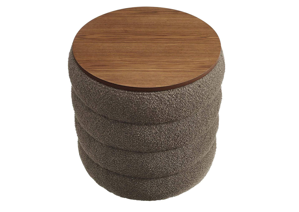 EEI-6685-PEB Mezzo Round Boucle Fabric Storage Ottoman By Modway