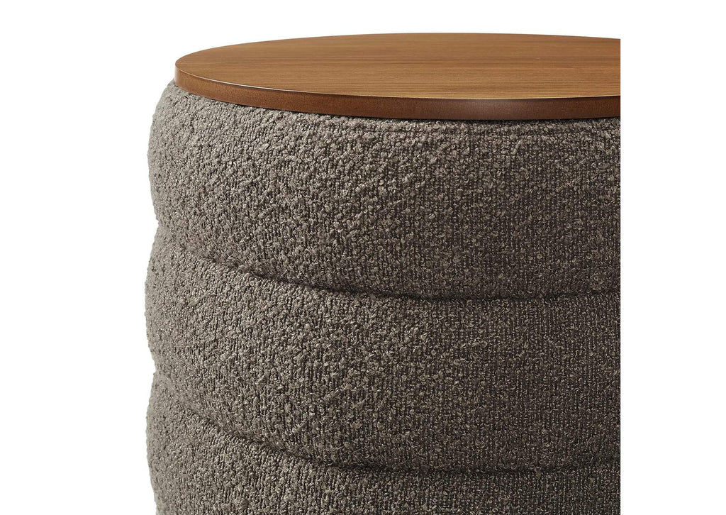 EEI-6685-PEB Mezzo Round Boucle Fabric Storage Ottoman By Modway