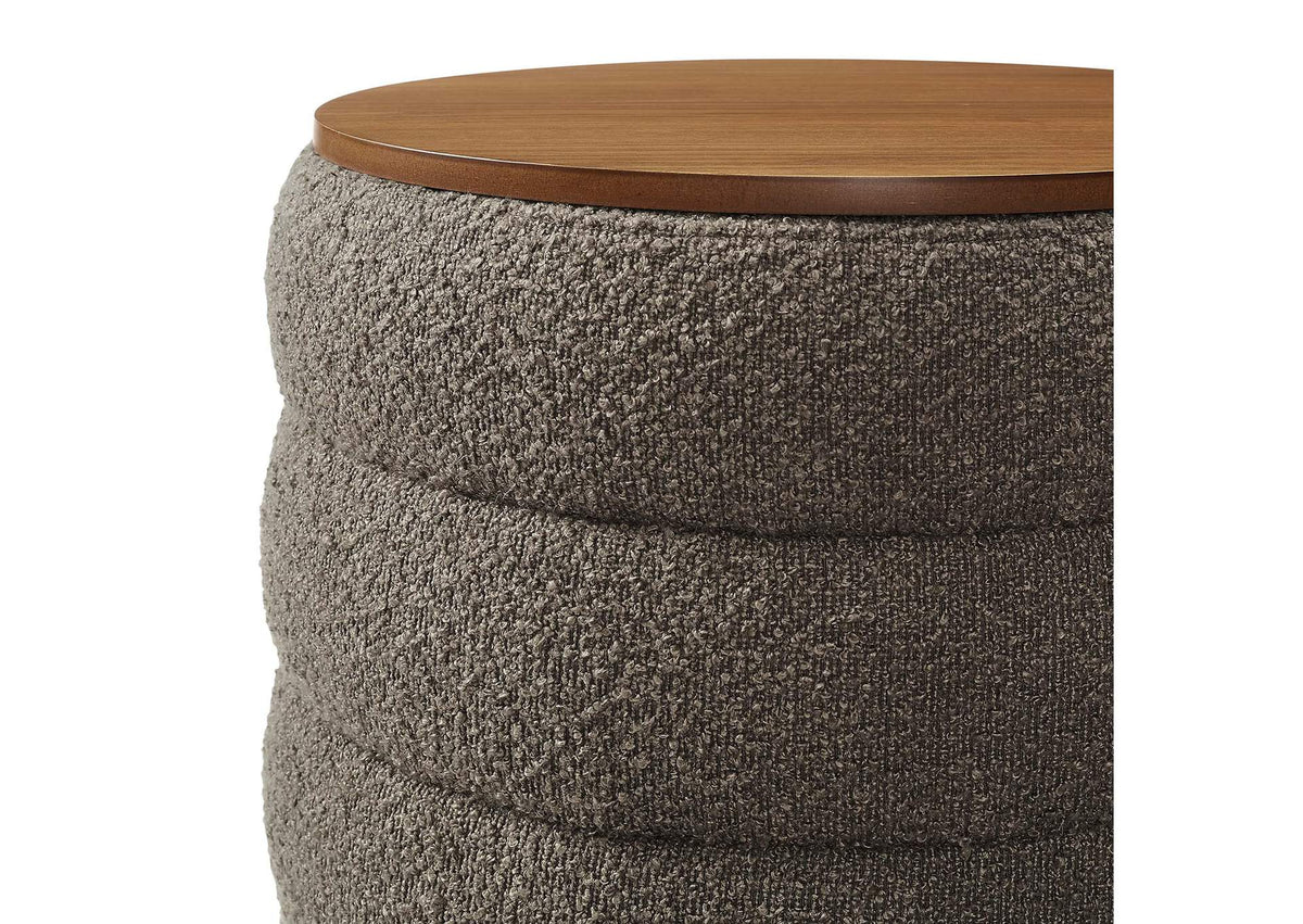 EEI-6685-PEB Mezzo Round Boucle Fabric Storage Ottoman By Modway