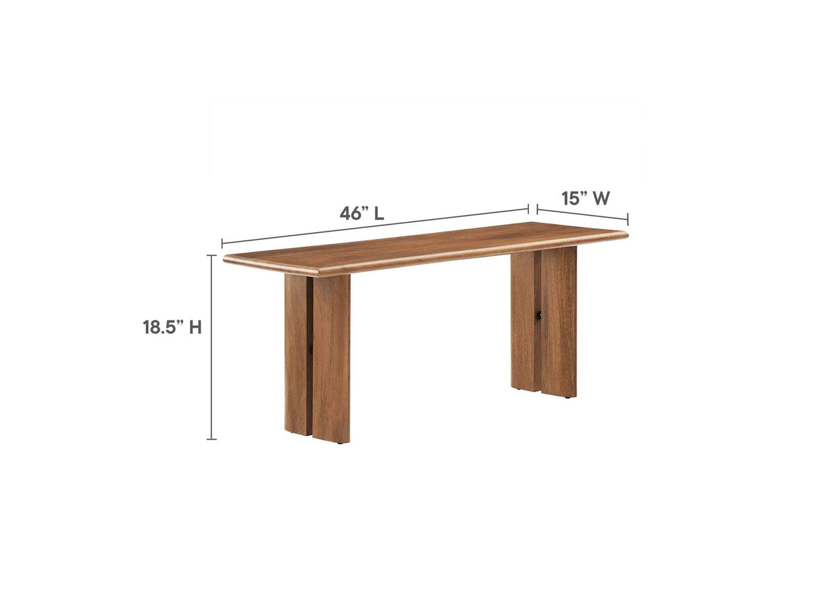 EEI-6690-WAL Amistad 60" Wood Dining Table And Bench Set By Modway