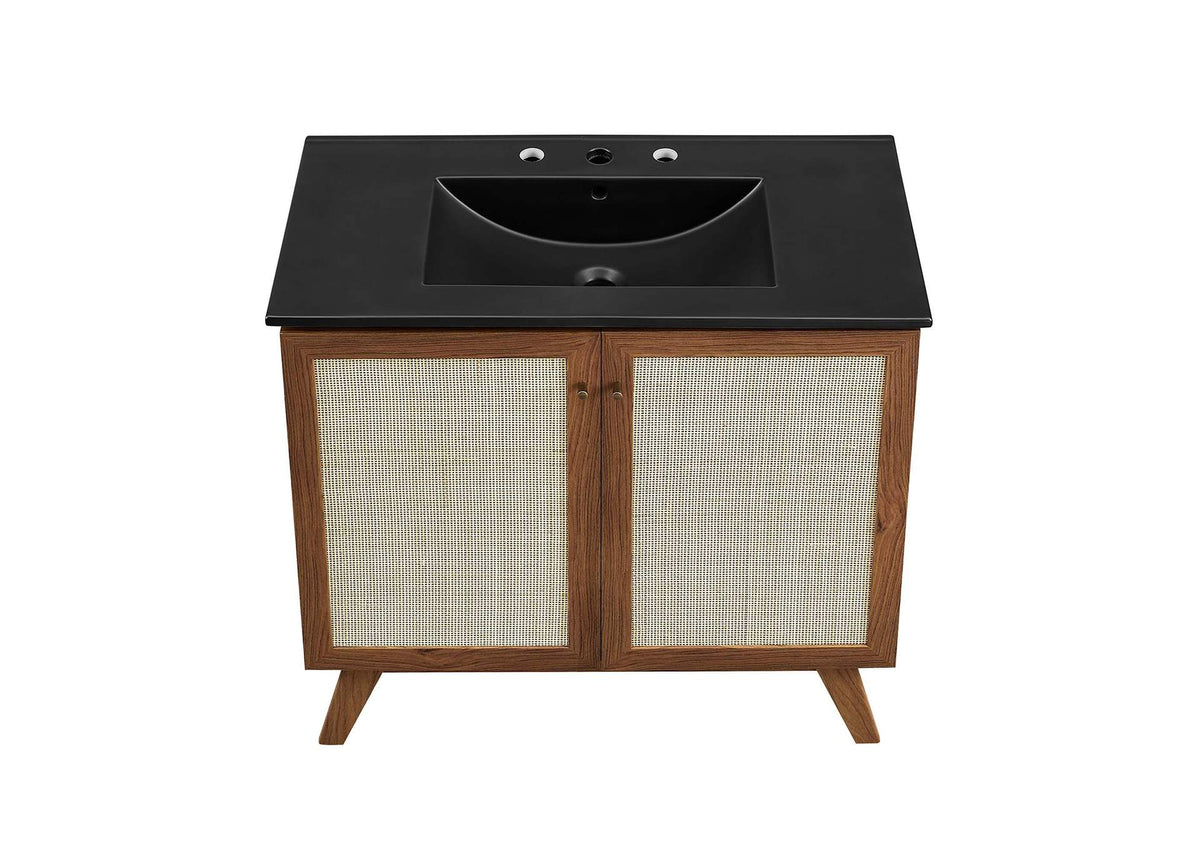 EEI-6718-WAL-BLK Soma 36" Bathroom Vanity By Modway