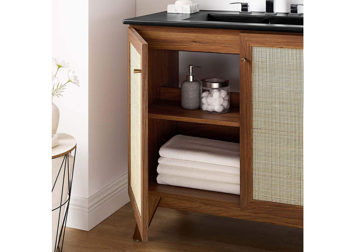 EEI-6718-WAL-BLK Soma 36" Bathroom Vanity By Modway