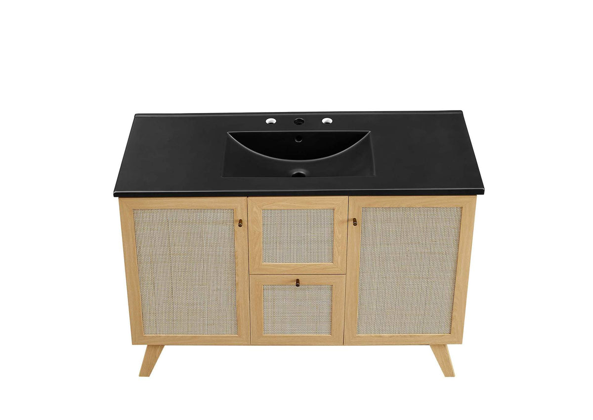 EEI-6720-OAK-BLK Soma 48" Single Sink Bathroom Vanity By Modway