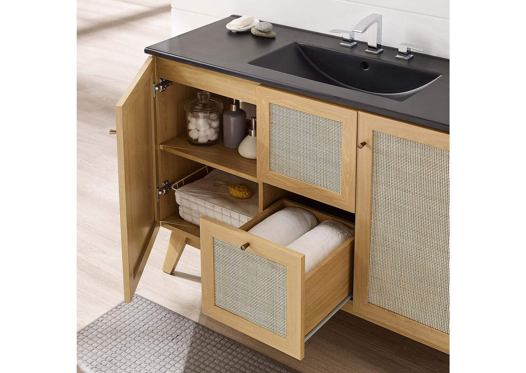 EEI-6720-OAK-BLK Soma 48" Single Sink Bathroom Vanity By Modway