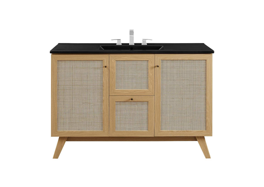 EEI-6720-OAK-BLK Soma 48" Single Sink Bathroom Vanity By Modway