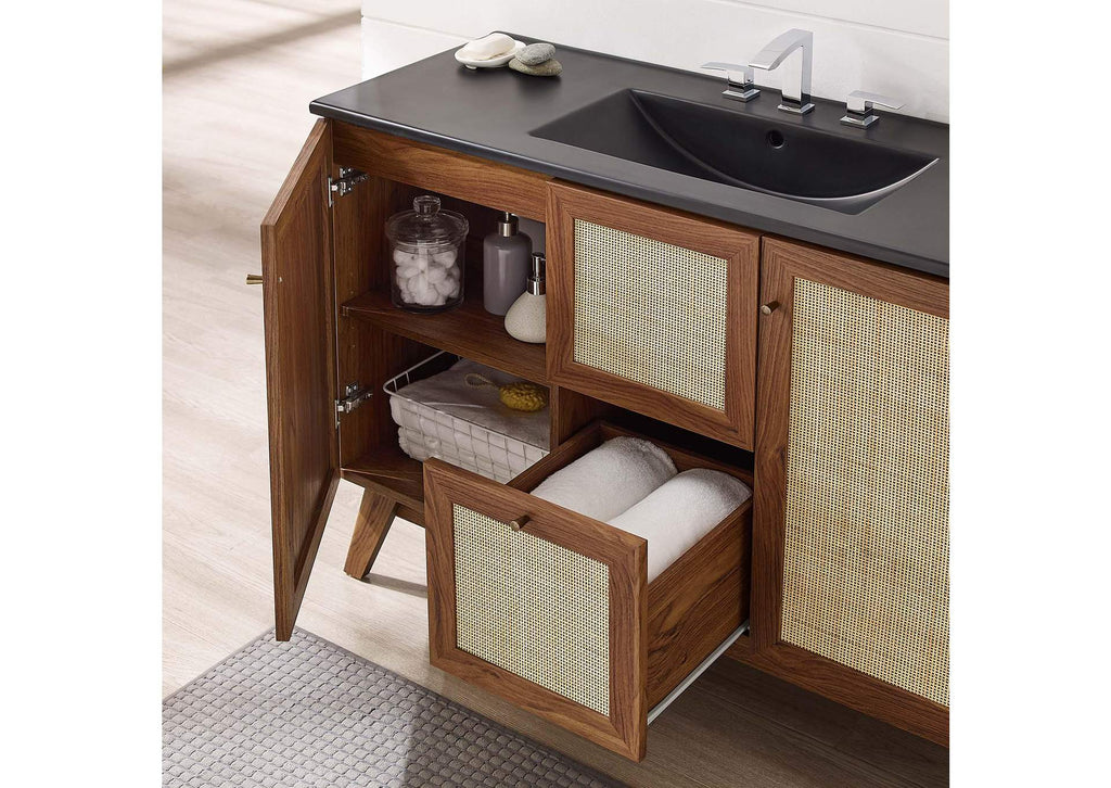 EEI-6720-WAL-BLK Soma 48" Single Sink Bathroom Vanity By Modway