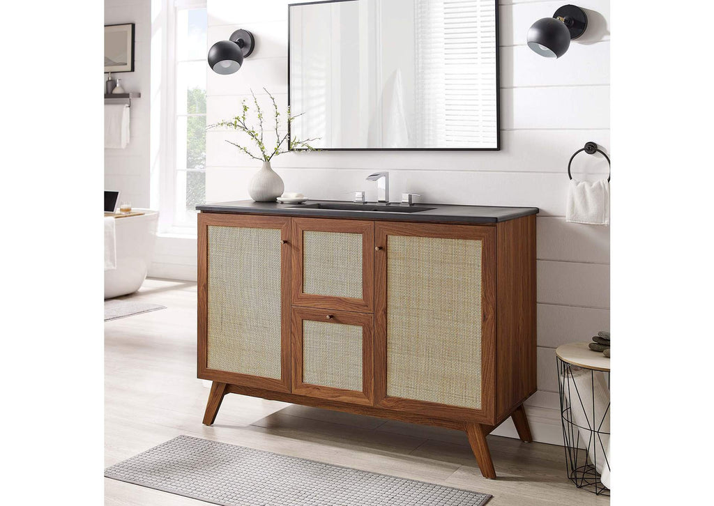EEI-6720-WAL-BLK Soma 48" Single Sink Bathroom Vanity By Modway