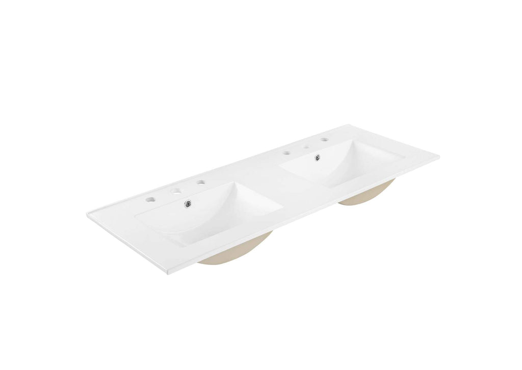 EEI-6721-OAK-WHI Soma 48" Double Sink Bathroom Vanity By Modway