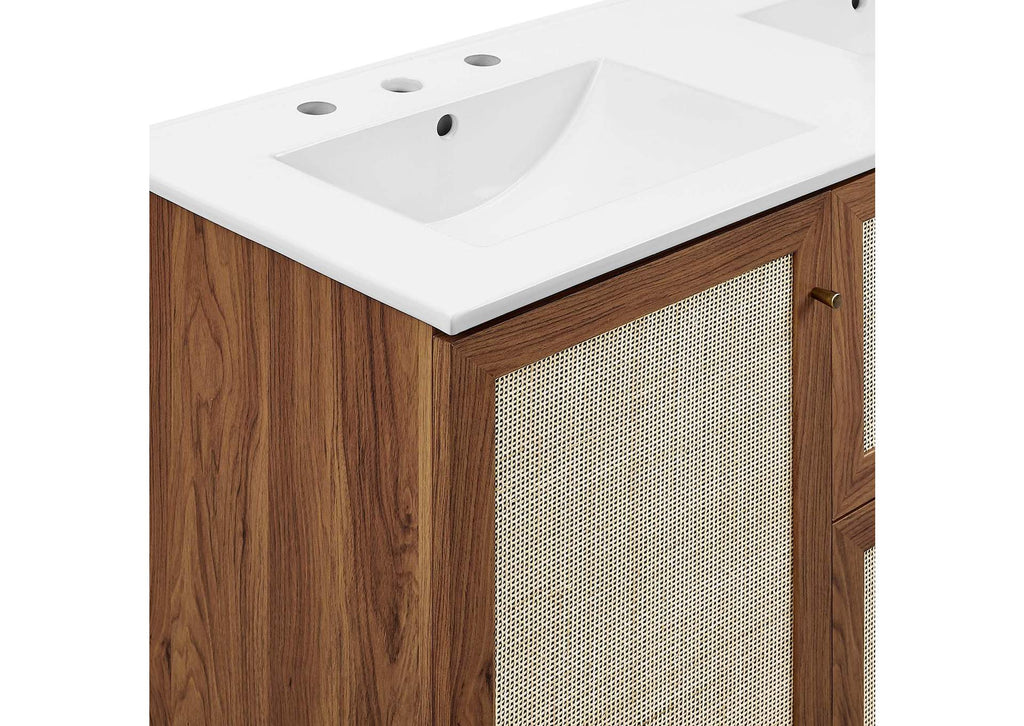 EEI-6721-WAL-WHI Soma 48" Double Sink Bathroom Vanity By Modway