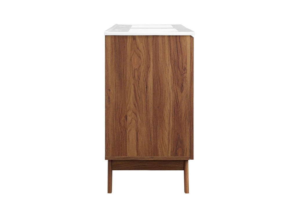 EEI-6721-WAL-WHI Soma 48" Double Sink Bathroom Vanity By Modway