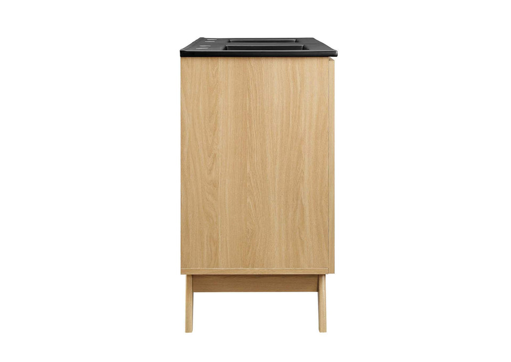 EEI-6722-OAK-BLK Soma 48" Double Sink Bathroom Vanity By Modway