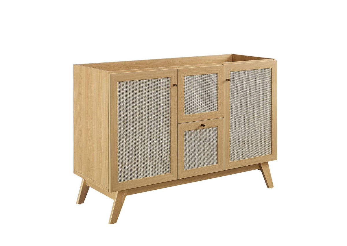 EEI-6722-OAK-BLK Soma 48" Double Sink Bathroom Vanity By Modway