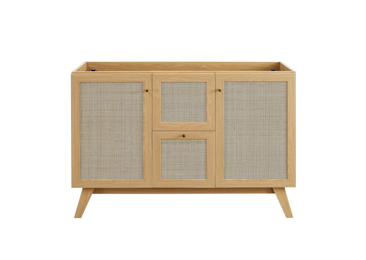 EEI-6722-OAK-BLK Soma 48" Double Sink Bathroom Vanity By Modway