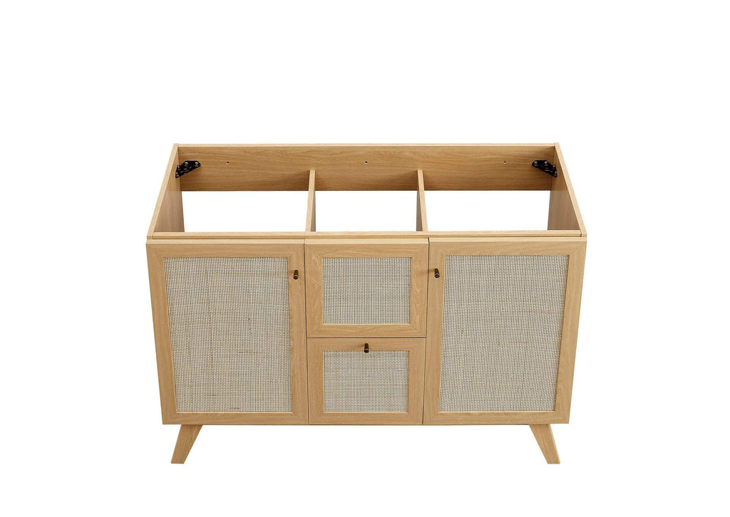 EEI-6722-OAK-BLK Soma 48" Double Sink Bathroom Vanity By Modway