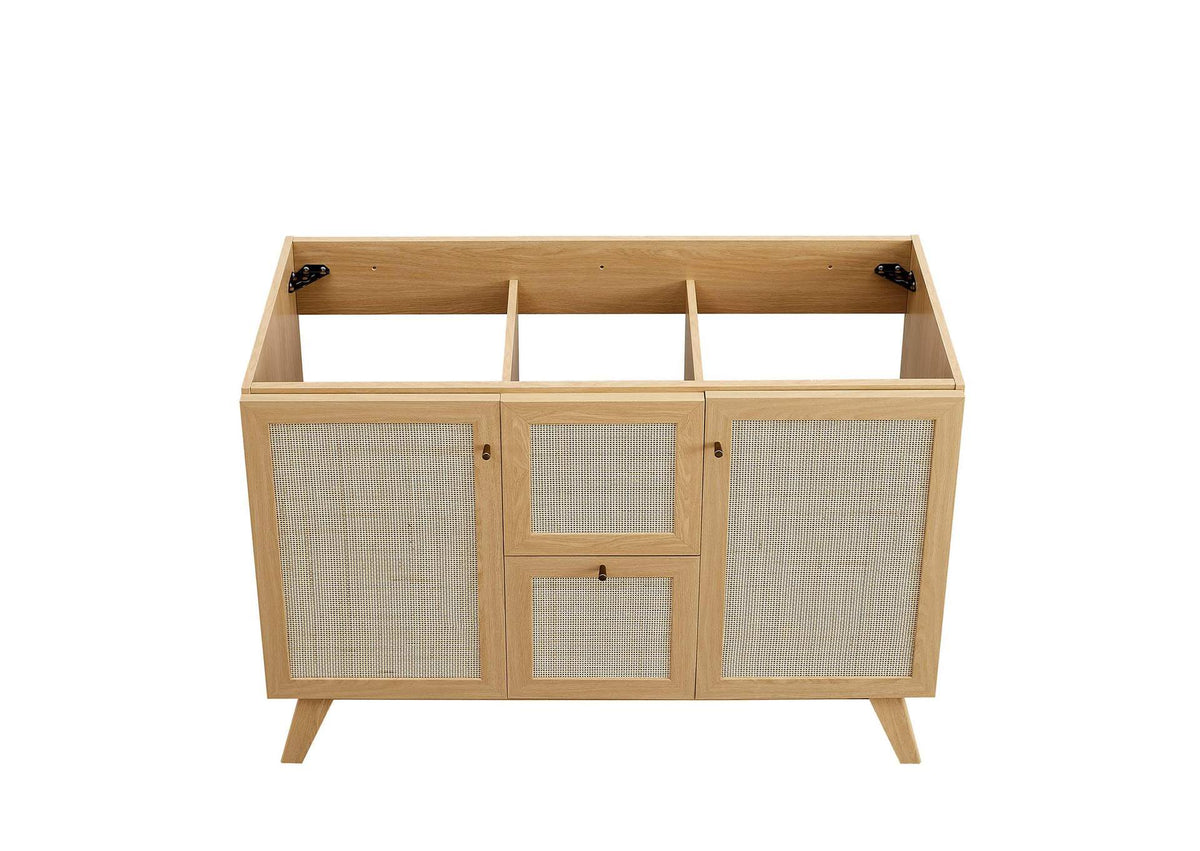 EEI-6722-OAK-BLK Soma 48" Double Sink Bathroom Vanity By Modway