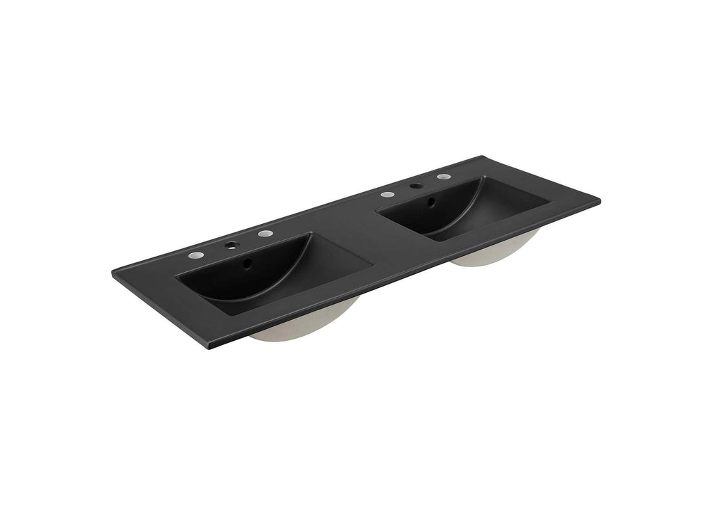 EEI-6722-OAK-BLK Soma 48" Double Sink Bathroom Vanity By Modway