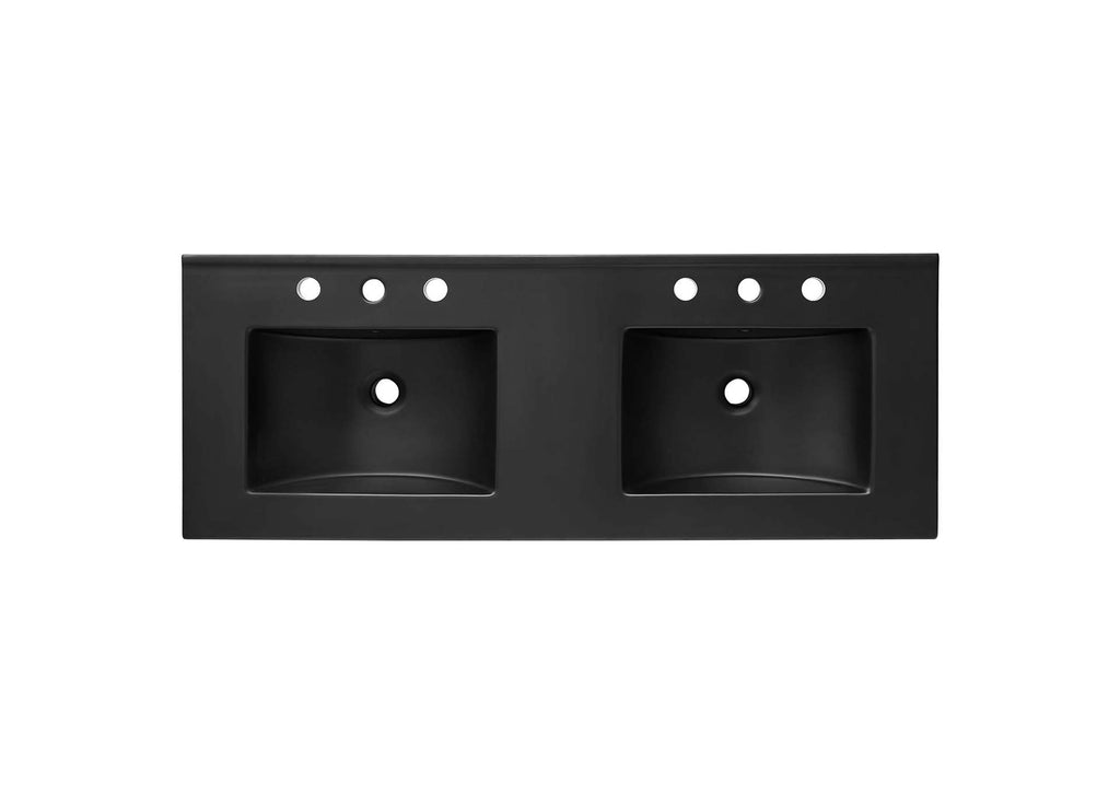 EEI-6722-OAK-BLK Soma 48" Double Sink Bathroom Vanity By Modway