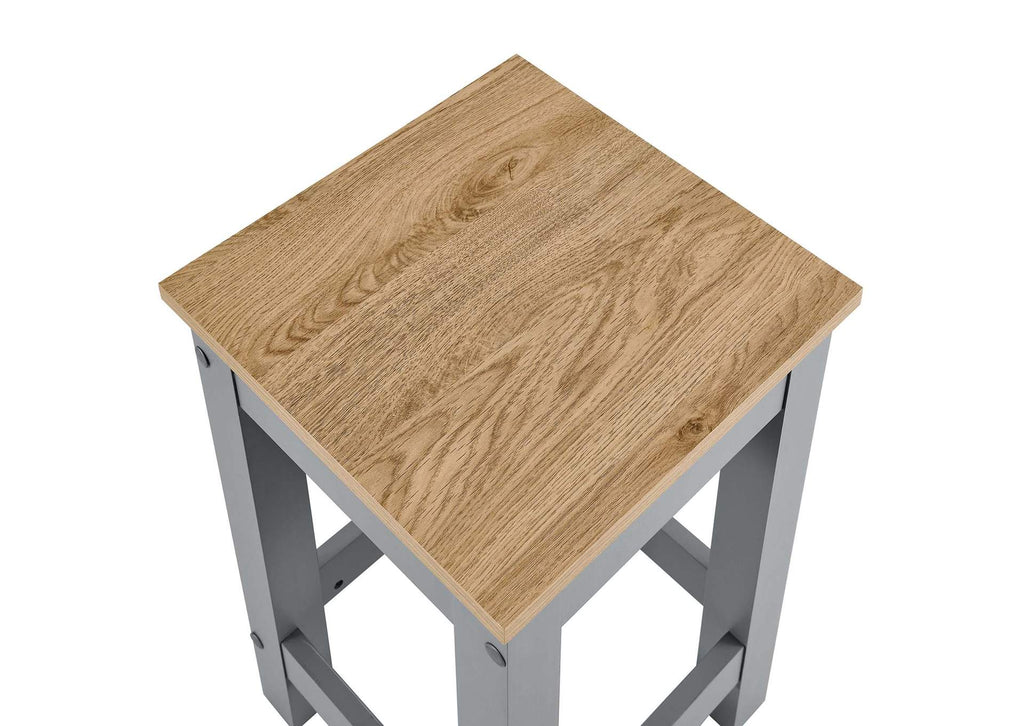 EEI-6730-OAK-GRY Galley 3-Piece Kitchen Island And Stool Set By Modway